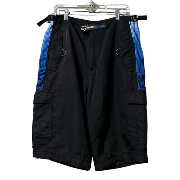 Fox Motocross Racing Blue Black Bermuda Protective Shorts Men's Size W34 Sports‎ - Picture 1 of 14